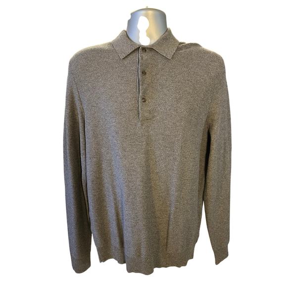 NWT Jos. A Bank Reserve Cotton Cashmere Blend Long Sleeve Henley Sweater Size L - Picture 1 of 10